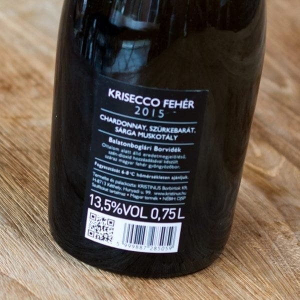 Kristinus Krisecco Fehér label back